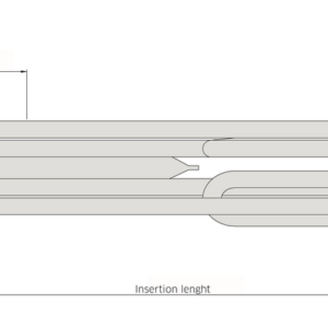 Tubular elements in stainless steel with brass plug