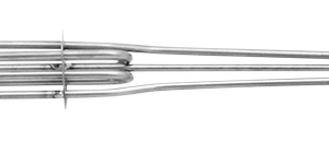 Tubular element in stainless steel