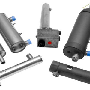 Flow-through heater in aluminum